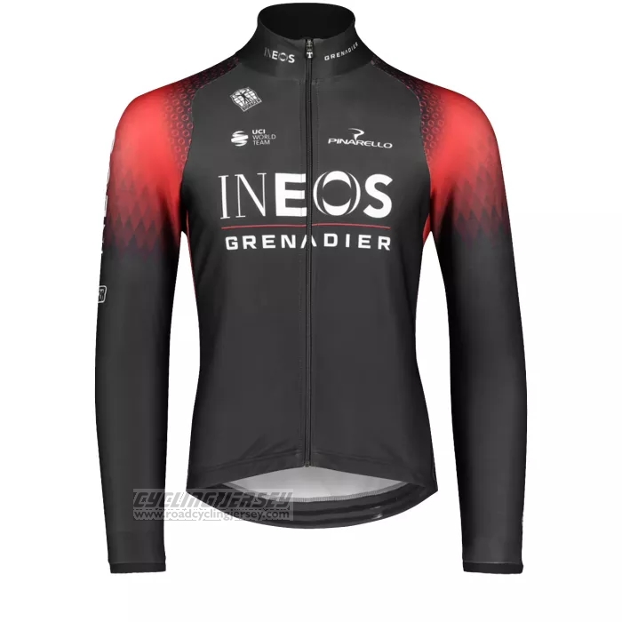 2022 Cycling Jersey Ineos Grenadiers Red Black Long Sleeve and Bib Short